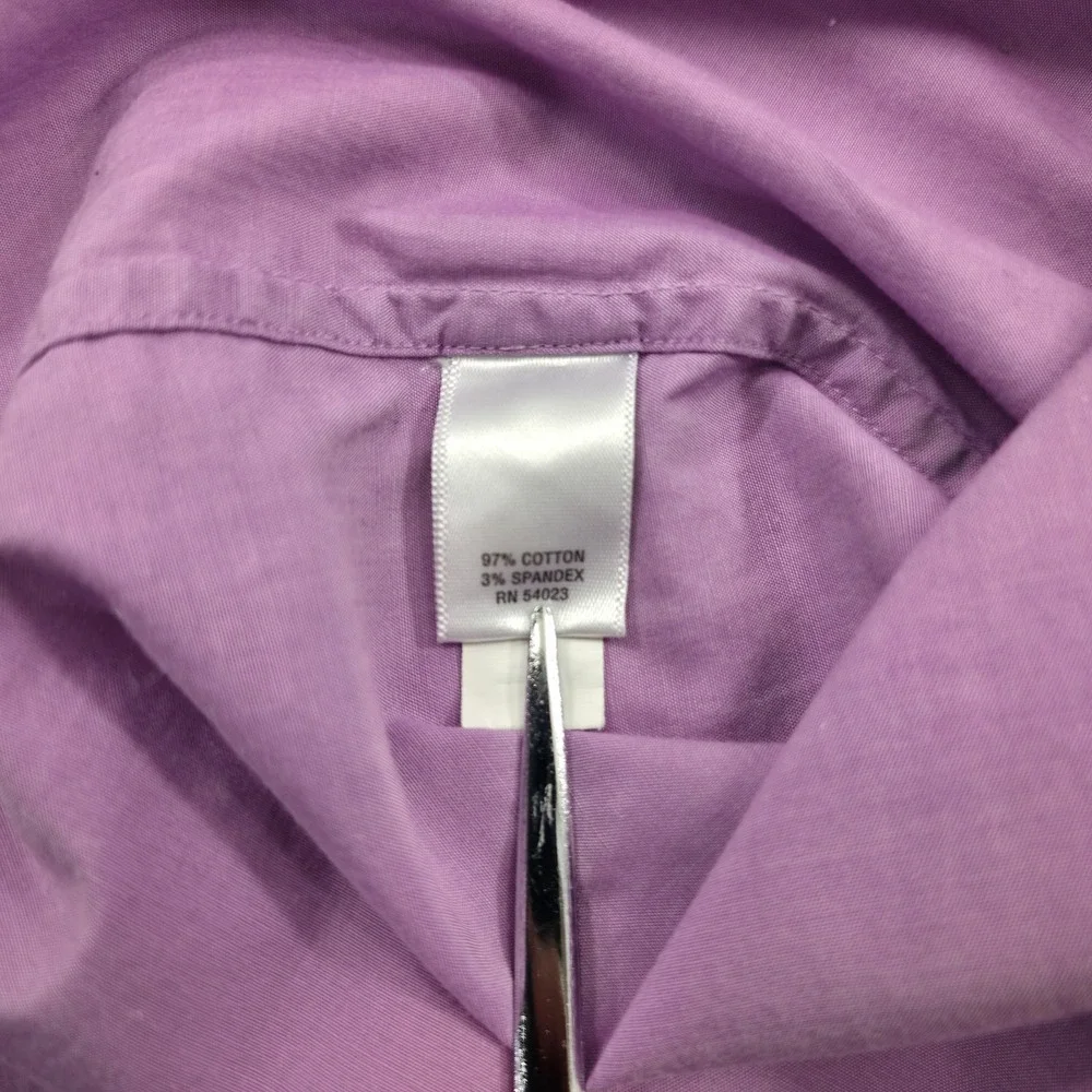 Banana Republic Men Shirt Stretch Slim Fit Medium Purple Long Sleeve Button Down